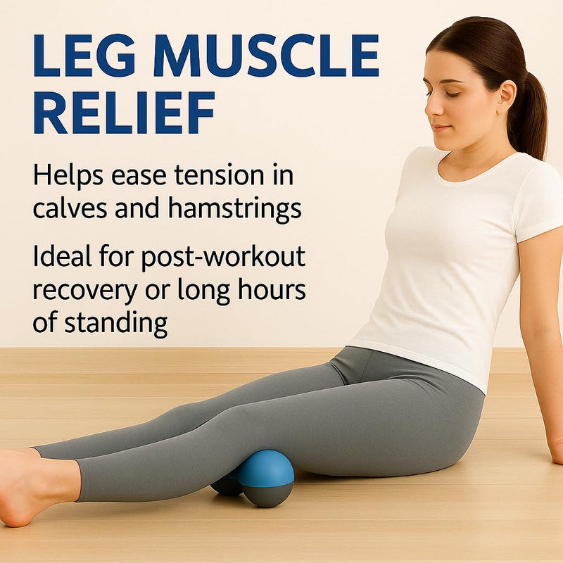 [Australia] - Peanut Massage Ball Set,Oversized & Standard 2-Pack,Deep Tissue Roller for Back, Neck,Legs & Shoulders,Trigger Point & Myofascial Release,Pain Relief,Unique Dual-Color Design Blue Grey-Stylish & Rare 