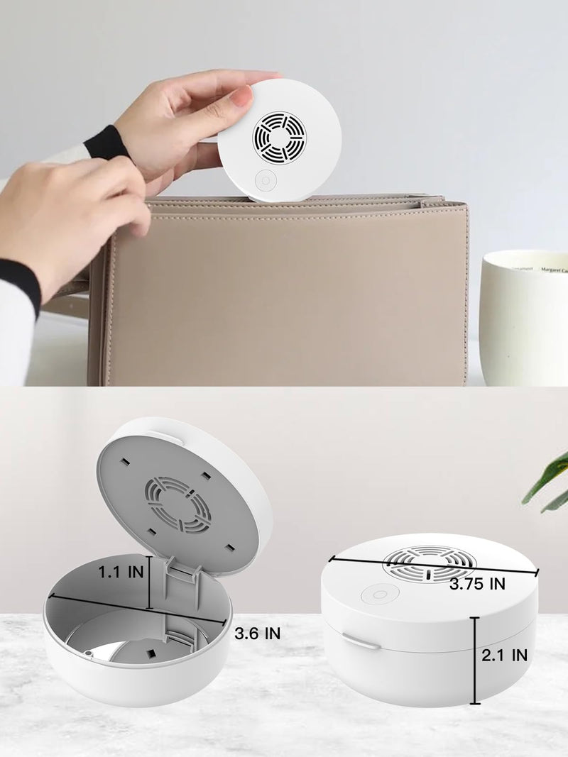 [Australia] - Voraiya UV Retainer Case Braces Box with Fan and Mirror – Compact Dental Case for Aligners, Mouth Guards, Night Guards, and Teeth Braces – White 
