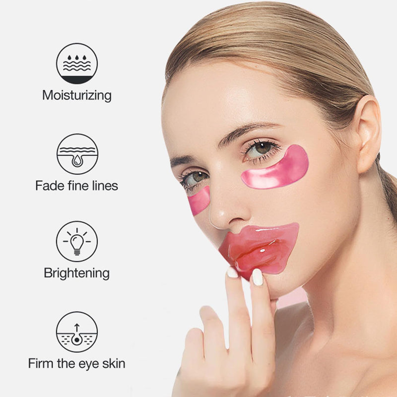30 Pairs Eye Masks & Lip Masks, Pink Eye Patches, Spa Party Bridesmaid Gift | Lip Mask Pink Pads, Bridal Shower Gifts, Stuff Gifts for Girls, Bulk Gifts, Self Care for Women, Bachelorette Party Favors