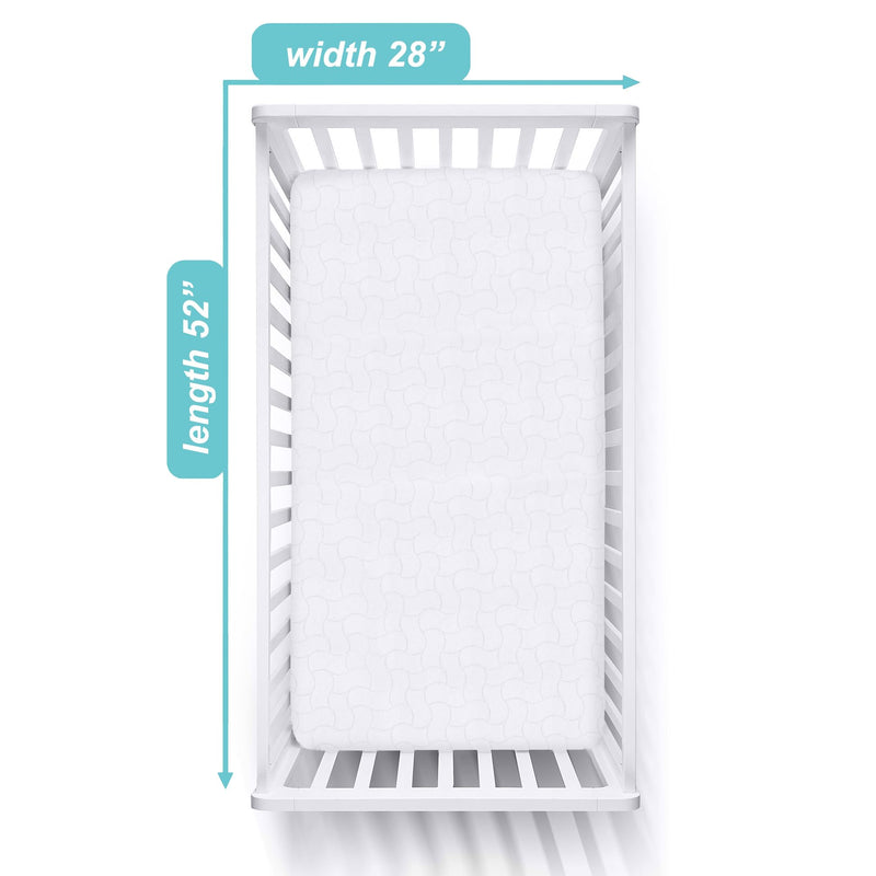 [Australia] - American Baby Company Waterproof Fitted Crib and Toddler Mattress Protector, Quilted and Noiseless Crib & Toddler Mattress Pad Cover, White, 52"x28"x9" 1 Count 