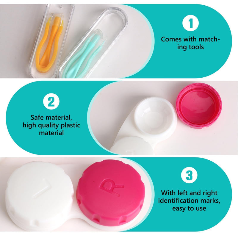 [Australia] - Contact lens case 6 pieces, contact lens remover set 2 pieces, leak-proof travel contact lens case set for home and travel, very easy to carry and can be easily stored in your pocket wallet 