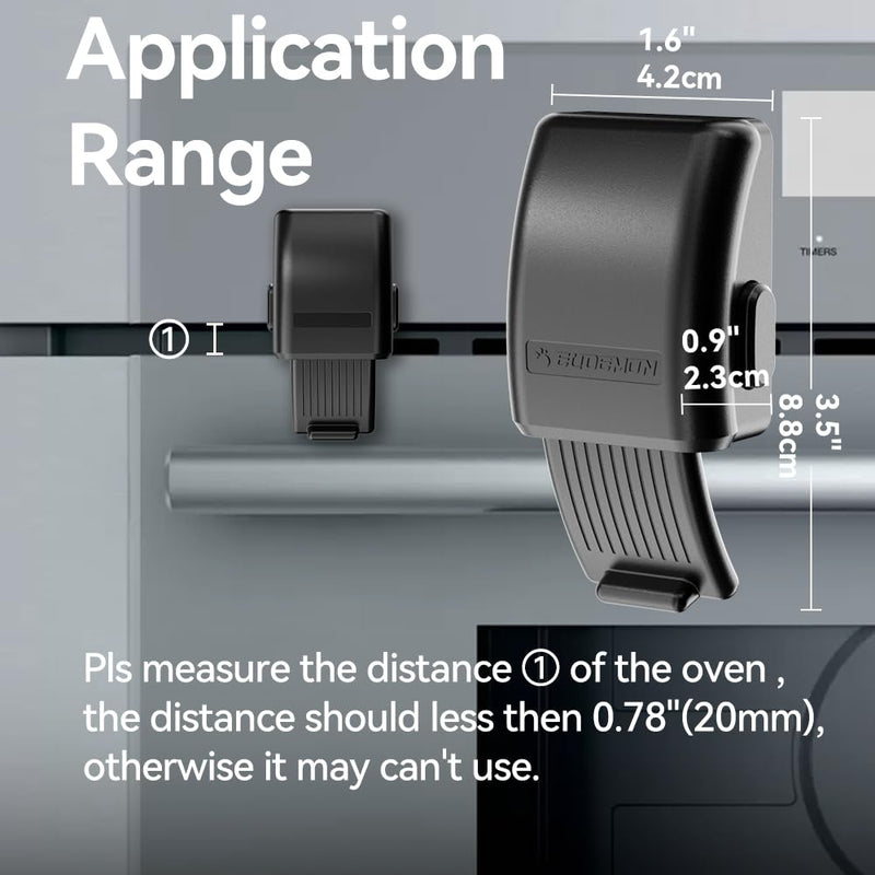 [Australia] - EUDEMON 1 Pack Updated Oven Front Lock,Childproof Oven Door Lock, Easy to Install & Use Durable and Heat-Resistant Material no Tools Need or Drill(Black) Black 