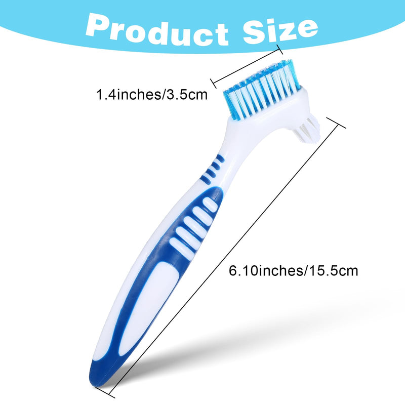 [Australia] - WLLHYF Denture brush double bristle head multi-layer bristles soft bristles denture brush for cleaning artificial teeth dentures dentures denture retainer (blue/orange), 2 pieces blue/orange 