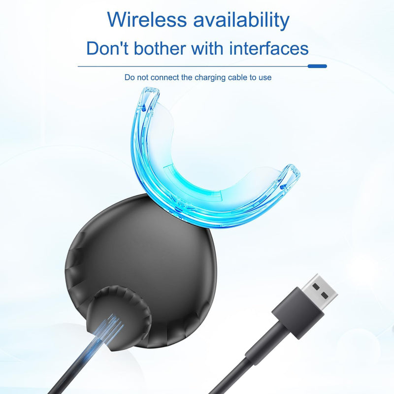 [Australia] - Teeth Whitening Light, 32 LED Red & Blue Light Intelligent Teeth Whitening System, LED Blue Lights Accelerator with USB for Stain Removal at Home (Black)…… Black 