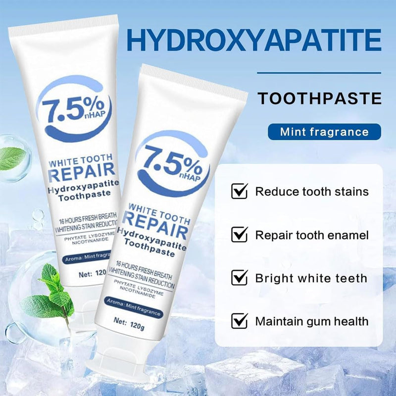 [Australia] - 3 PCS Hydroxyapatite Toothpastes for Enamel Protection and Tooth Strengthening, Fluoride-Free with Gentle Mint, Fresh Breath, Reduce Tooth Sensitivity,Daily Use for Oral Care 4.23 Fl Oz (Pack of 3) 