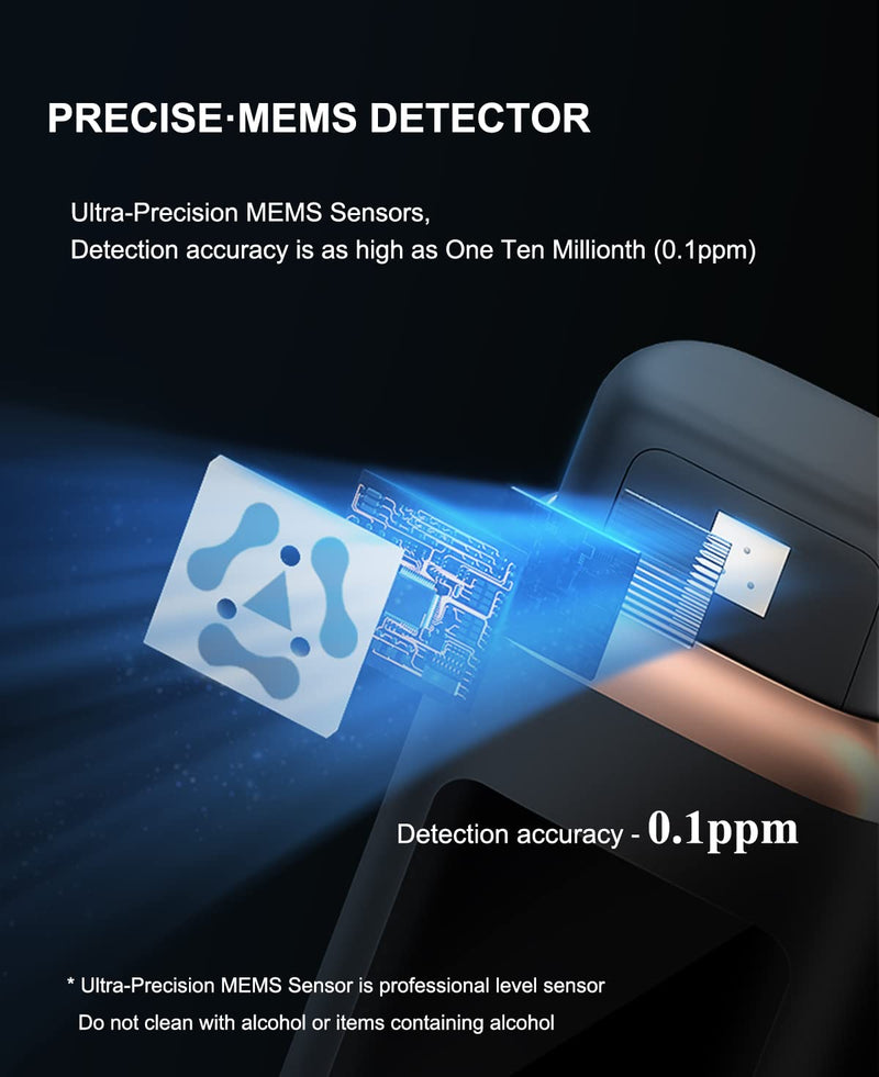 [Australia] - YRY Smart Breath Odor Detector, Portable Halimeter for Bad Breath, Precise MEMS Sensor, 32-bit CPU, Auto Calibration, 30-Day Rechargeable Battery 