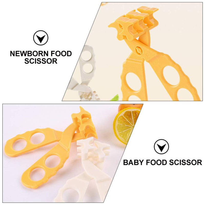 [Australia] - EXCEART 2PCS Baby Food Choppers Food Cutter Multifunctional Masher Chopper Crusher Food Cut Kids Safe Feeding Helper Home Kitchen Food Slicer Shears for Babies Toddlers (Yellow) 
