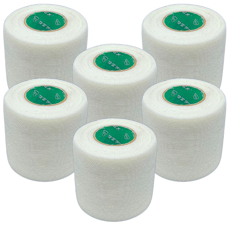Shield Reflex | Stretch Athletic Tape, Tear by Hand, Made in USA, Thin, Flexible, Elastic Sports Tape, Spatting Football Tape 6 Pack (Arctic White, 2 Inch) Arctic White