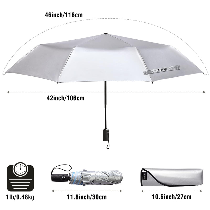G4Free UPF 50+ UV Protection Travel Umbrella Auto Open Close Windproof Sun Blocking Umbrella 46 Inch+42 Inch