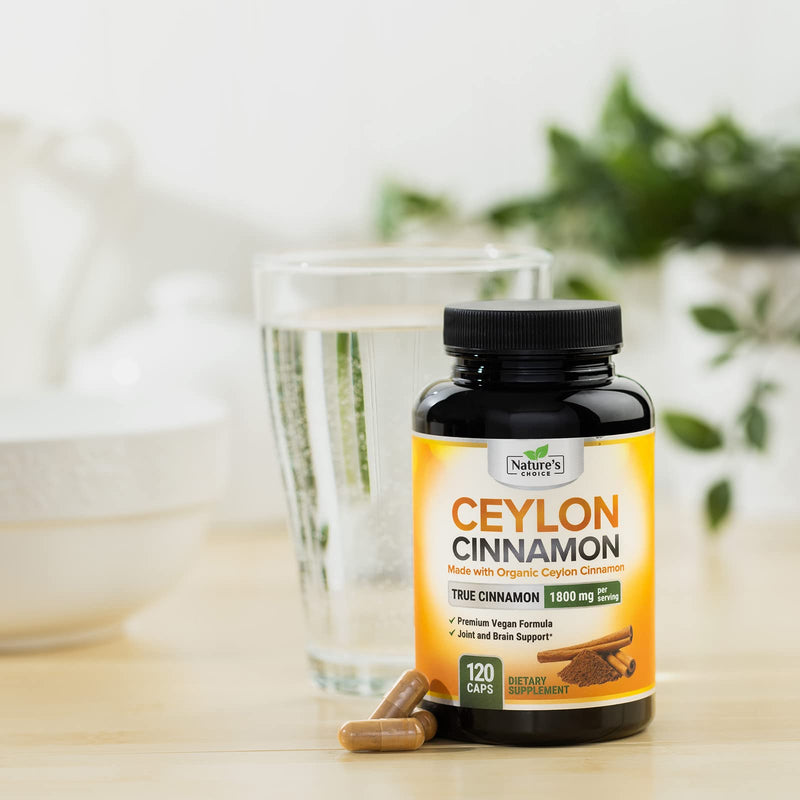 [Australia] - Ceylon Cinnamon Capsules - Certified Organic Cinnamon Pills, Non-GMO, Dairy & Gluten Free, Sri Lanka Cinnamon Powder Supplement, Vegan True Cinnamomum Vitamins, Sugar Free, 120 Count Cinnamon Capsules 120 Count (Pack of 1) 