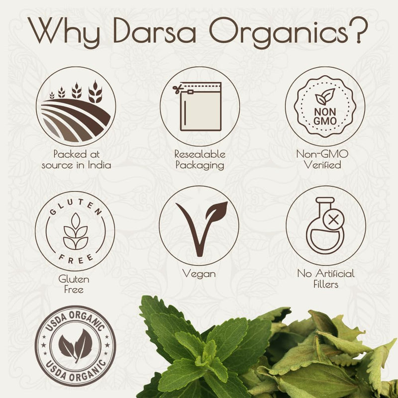 [Australia] - Organic Stevia Leaves Powder from India 16 ounce | Reduced Bitter Aftertaste | Natural Sweetener | Plant Based Sugar Substitute | 0 Calorie | USDA Organic | Non-GMO | Resealable Pouch 