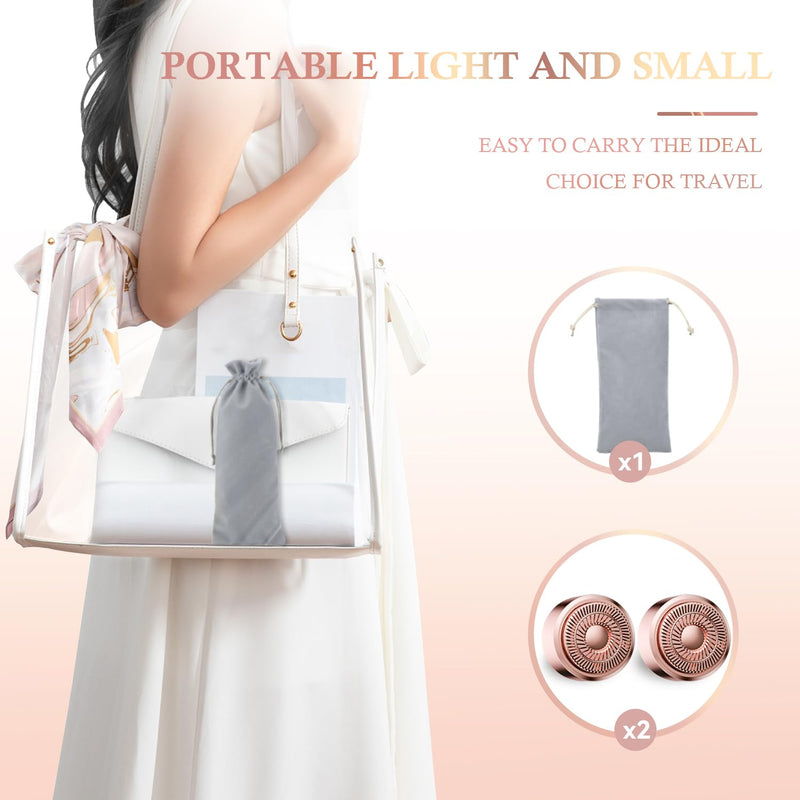 [Australia] - Facial Hair Removal for Women, Portable Lady Shaver, Rechargeable Painless Hair Remover for Face, Upper Lips, Chin, Peach Fuzz White 
