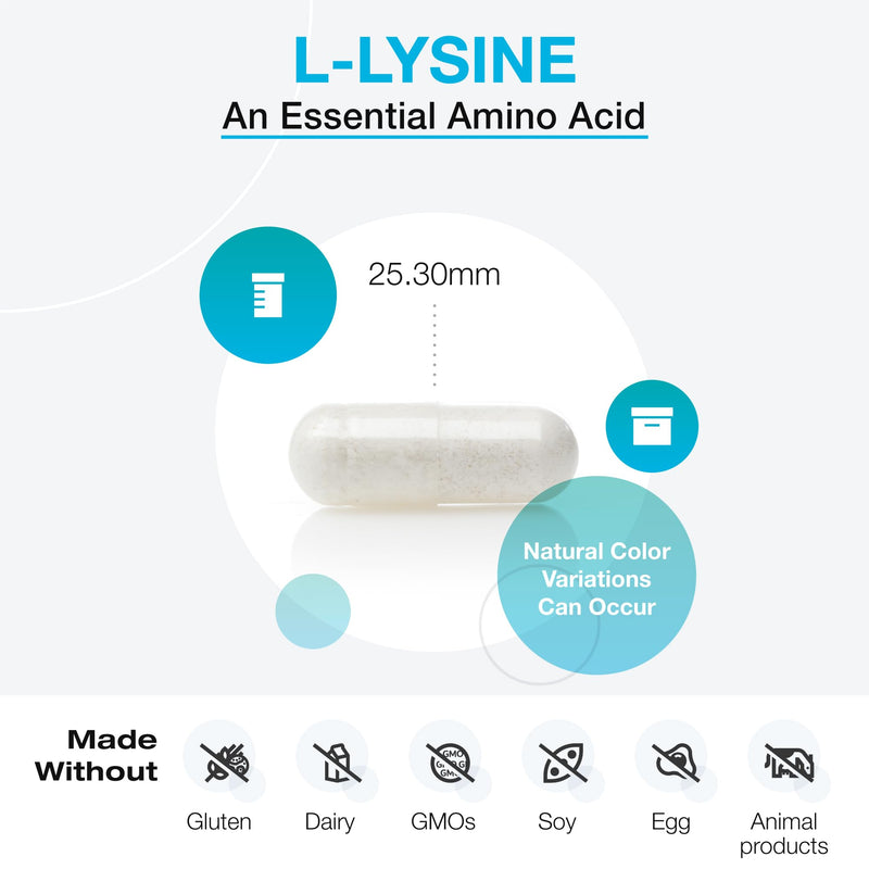 [Australia] - XYMOGEN L-Lysine 1000mg Capsules - Amino Acid Supplement to Support Synthesis of Collagen, Provides Balance to a High Intake of Arginine (90 Capsules) 