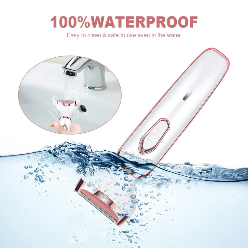 [Australia] - ACWOO Electric Shaver for Women, 4-in-1 Electric Women's Shaver, Painless Intimate Razor for Women, Hair Trimmer for Face Nose Armpits Intimate Area Bikini Zone, USB Charging C-pink 