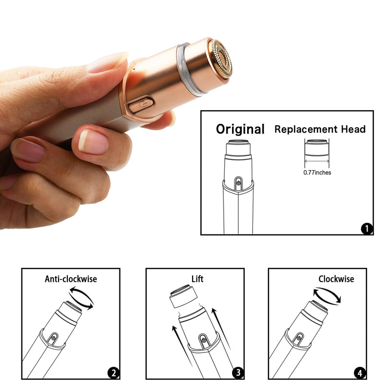 Generation 3 Replacement Heads for Flawless Finishing Touch Facial Hair Remover, Blades for New Flawless Gen 3
