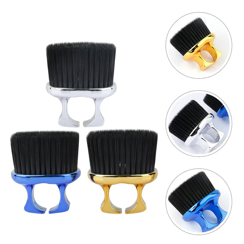 Mustaches Neck Duster Brush: 3pcs Barber Face Cleaning Hairbrush Beard Brush, Finger Brush for Barbers Men Beauty Salons Home Use