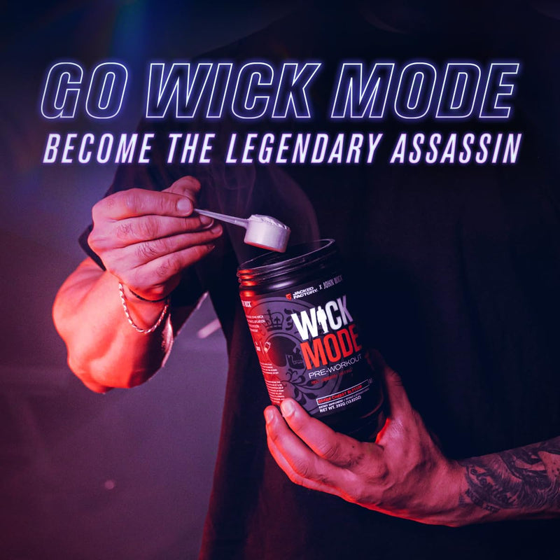 [Australia] - Jacked Factory X John Wick - Wick Mode Pre Workout Powder - Intense Energy, Battle-Ready Focus, Unstoppable Commitment, and Sheer Will - 40 Servings, Baba Yaga Blue Raz 