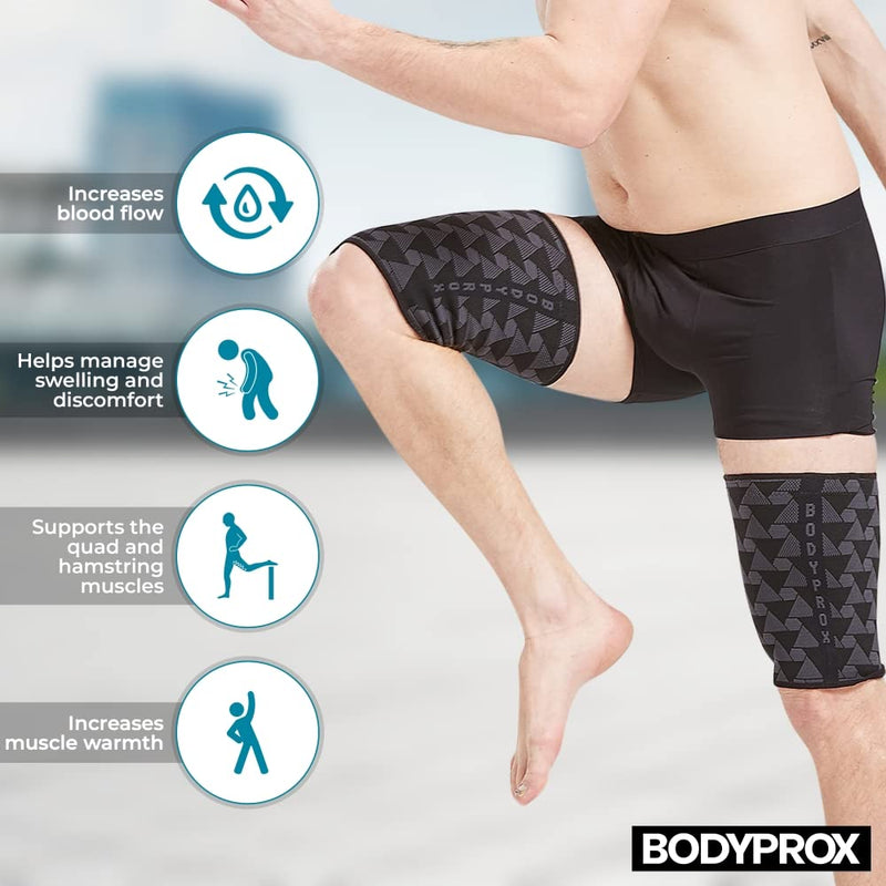 [Australia] - Thigh Compression Sleeve(1 Pair), Hamstring Compression Sleeve for Men and Women Medium 