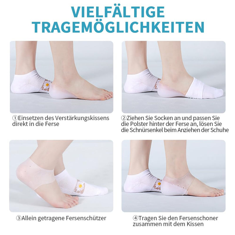 [Australia] - 2 piece combination package heel protection, silicone heel protection, heel pad, suitable for heel pain, dry cracks, plantar fasciitis, heel spurs, swollen ankles, transparent1112 