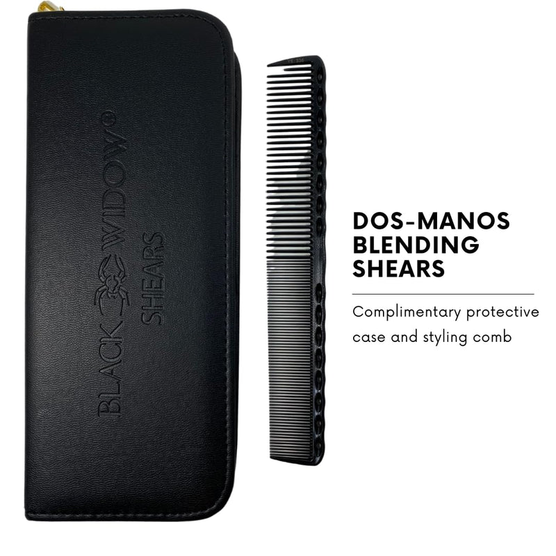 Dos Manos HIGH-END Razor Edge Series Barber Blending Hair Scissors - Japanese Stainless Steel Salon Scissors 6" Overall Length - Fine Adjustment Tension Screw Gold