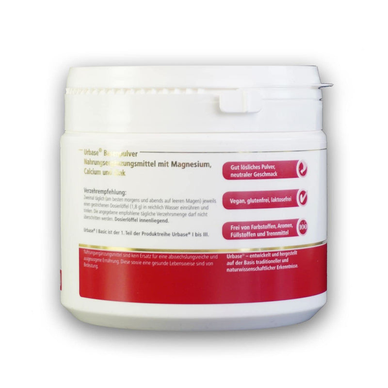 [Australia] - Laetitia Original Urbase I Basic Extra base mineral powder: dietary supplement with magnesium, calcium, zinc, silica - base fasting neutralizes & balances acids | vegan, 200g can 