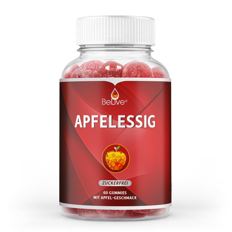[Australia] - BeLive Apple Cider Vinegar Apple Cider Vinegar Gummies - 60 pieces, sugar-free, support detoxification, cleansing & digestion. Delicious, vegan, keto friendly, non-GMO, gluten free 