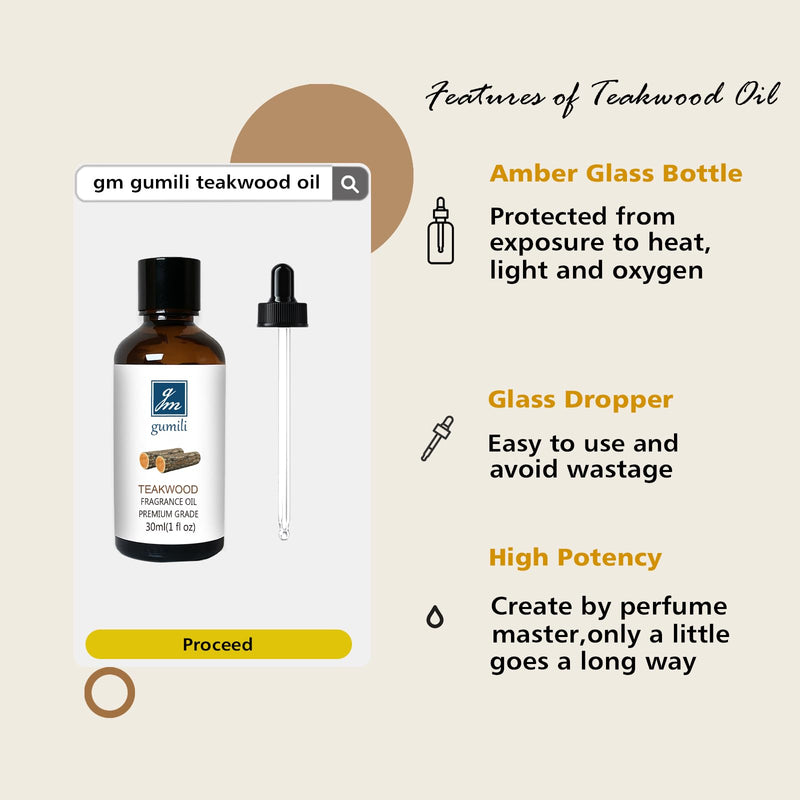 [Australia] - Teakwood Fragrance Oil, Perfume Oil, Home Scent for Soaps, Candle Making, Dryer Balls, Diffusers, Laundry, Slime -1 oz /30ml Teakwood 1 Fl Oz (Pack of 1) 