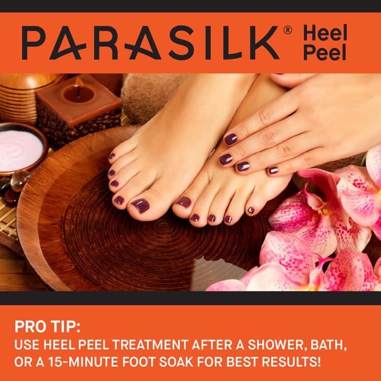 [Australia] - Parasilk Exfoliating Recovery Foot Heel Peel – 2 Pairs - 2 Sets of Exfoliation Gel Heel Pads and 2 Sets of Heel Sock Covers. Targeted Repair for Rough, Dry Skin, Cracked Heels and Feet 