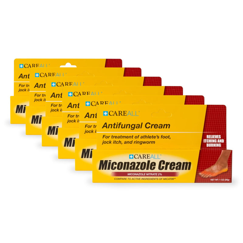 [Australia] - CareAll Miconazole Nitrate 2% Antifungal Cream 1.0 oz. (6 Pack), Clinically Effective Treatment for Most Athlete’s Foot, Jock Itch, Ringworm, Sooths and Relieves from These Conditions 