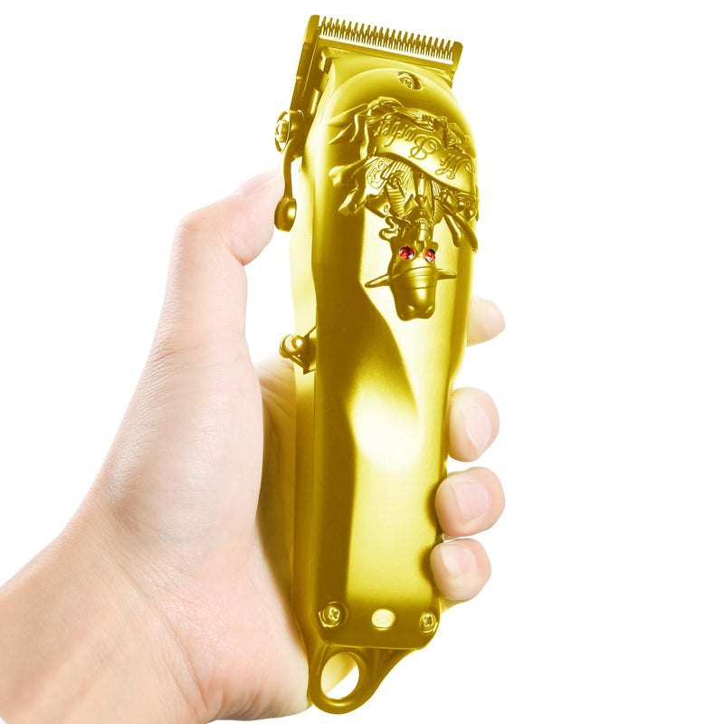 [Australia] - Hair Clippers for Men Professional - Cordless & Corded Barber Clipper for Home Hair Cutting Grooming Set, Rechargeable Mens Hair Clipper & Trimmer (Gold) Gold 