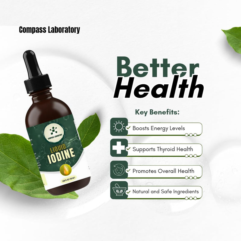 [Australia] - Iodine Liquid Drops | Clear & Colorless Liquid | 50ml - 250mcg/Serving | High-Purity Dietary Supplement 