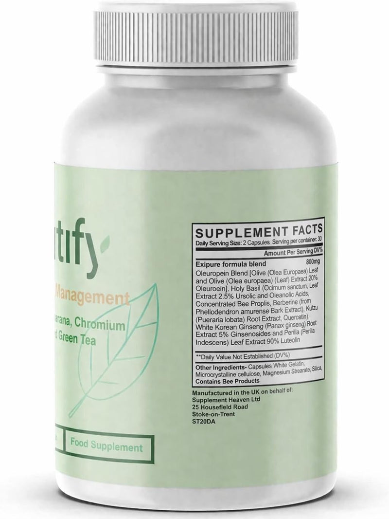 Fitify - Weight Management Capsules - Natural Ingredients - 60 Capsules - Vegan/New & Sealed