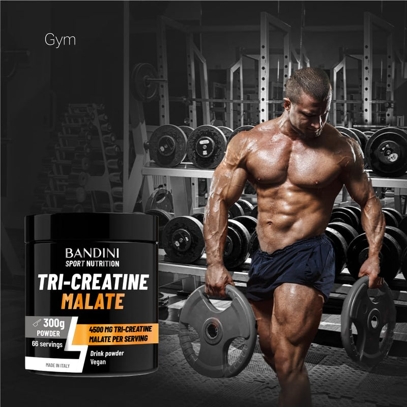 Bandini® Tri-Creatine Malate Powder | 4500 mg CM3 Triple Creatine Compound | Enhanced Performance in High-Intensity Workouts | Strength & Endurance | Soluble Formula 300g, unflavoured