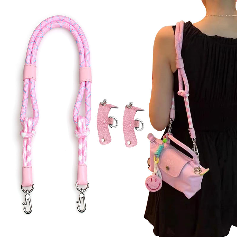 Jiesinlov Rope Purse Straps Replacement Crossbody Shoulder Strap for Mini Le PLIAGE Pink-l