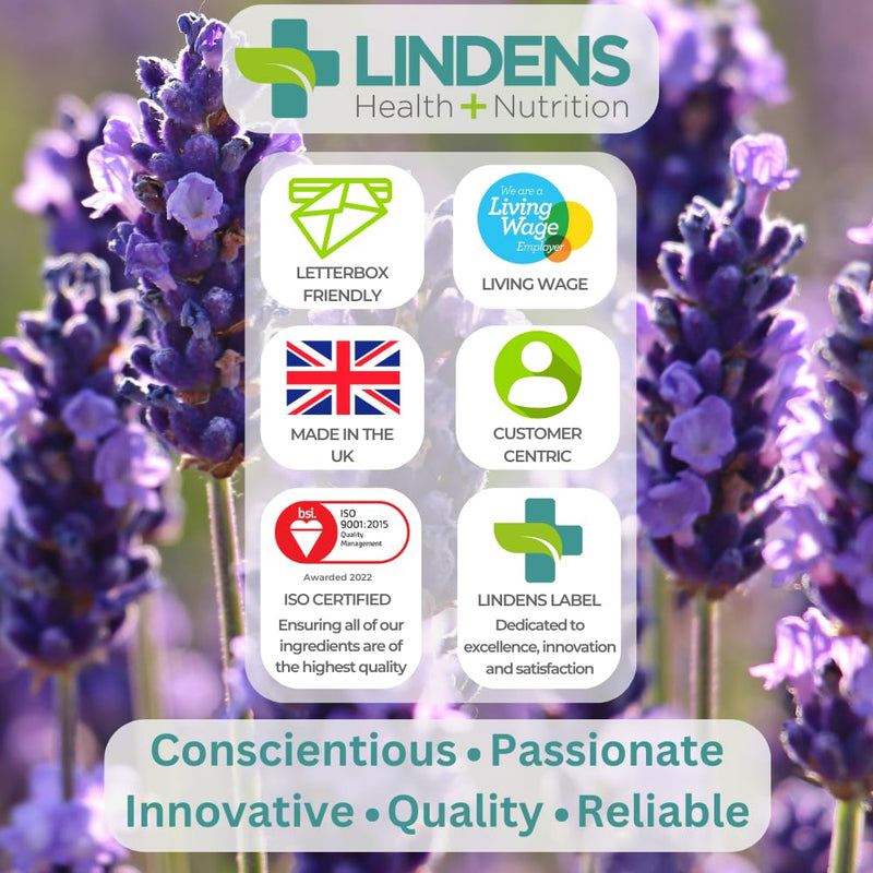 Lindens - Lutein 10mg, 100 Capsules - UK Made - Marigold Extract with Vitamin B2 - Vision & Eye Health, Standardised Potent Extract - Letterbox Friendly - Vegan