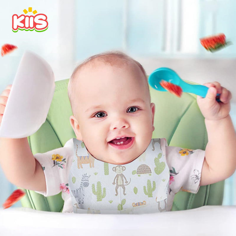 [Australia] - KIIS Disposable Baby Bibs for Baby Boys and Girls - Individually Packaged - Hygienic, Soft and Leakproof (20 PCS / 60 PCS) Animal 