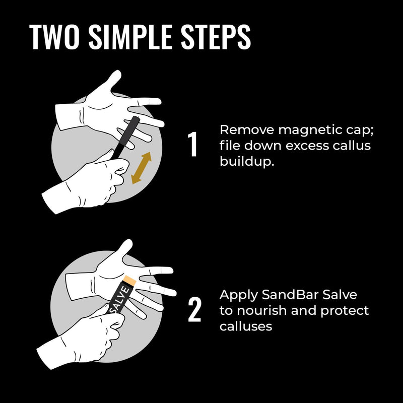 [Australia] - SandBar Callus Removal, Hand Callus Remover Salve Balm Stick for Working Hands, Lightweight Dead Skin Remover Tool Grit Surface, Knurled Handle, Magnetic Cap Hand File 4" - Black 