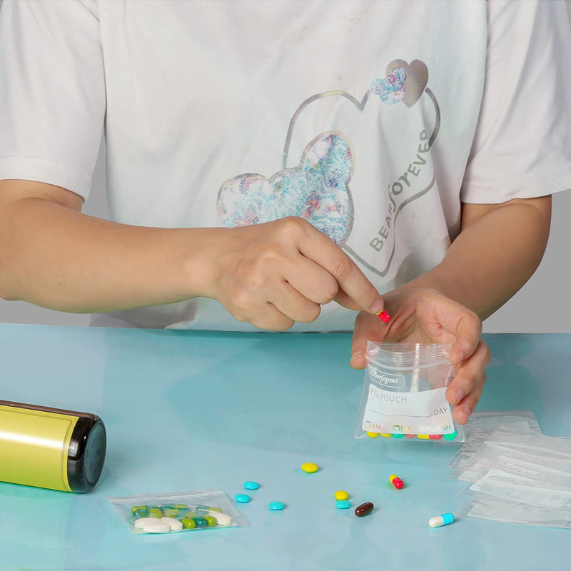 [Australia] - Serfeymi Pill Pouch Bags for Travel Pack of 120 BPA Free 3 x 2.75 inch Reusable Pill Pouches for Medicine with Write on Label Clear Ziplock Seal Waterproof AM PM Pill Baggies for Medicine Organizer 