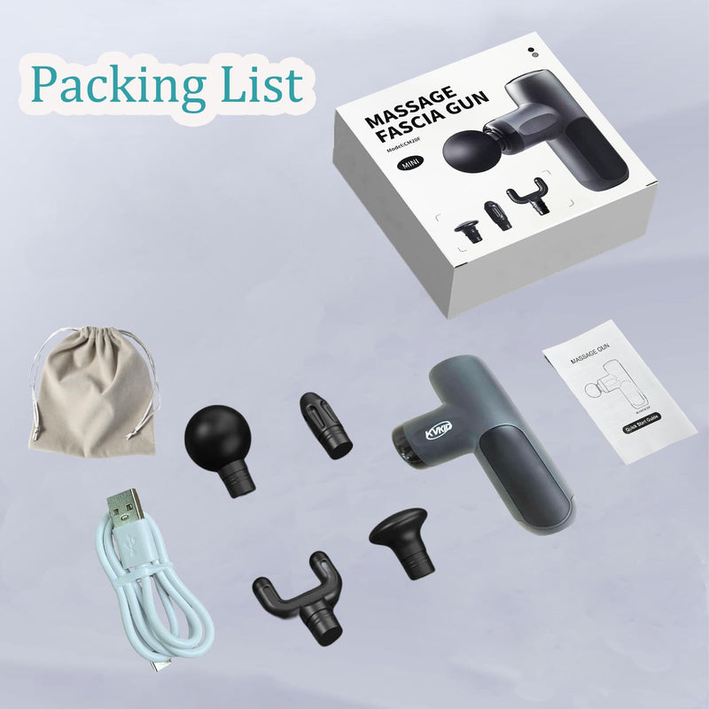 Massager Gun, Heat and Cool Muscle Massager for Back Pain Relief | 5 Attachments, Hot Cold Percussion Massage, Heated Travel Massager Handheld Quiet, Massage Gun for Office, Home, Athletes Slate Gray