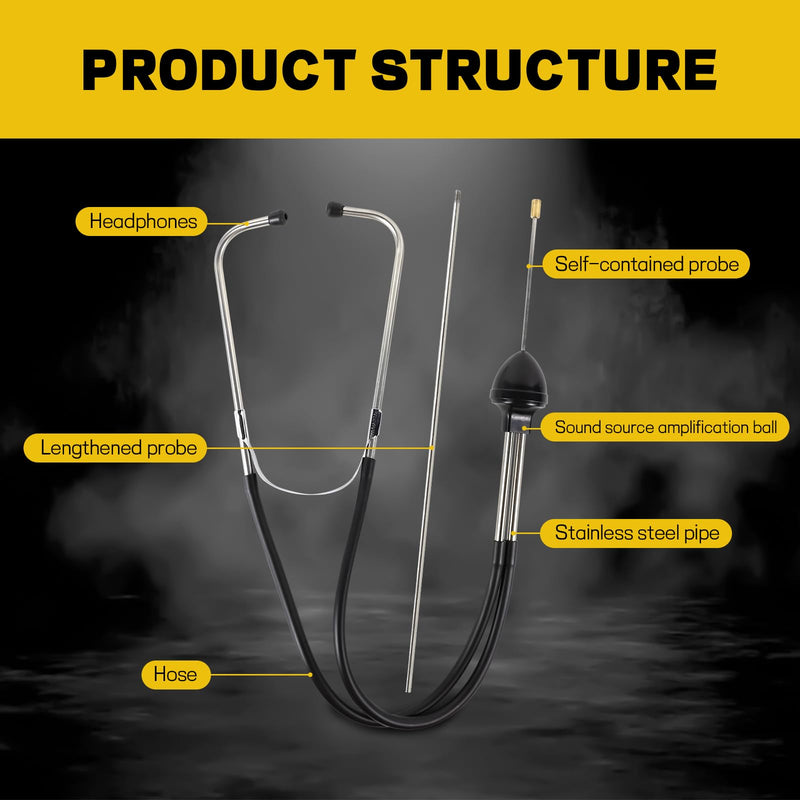 [Australia] - Automotive Stethoscope, Mechanic Stethoscope Sensitive Hearing Tool, Car Mechanic Cylinder Stethoscope Engine Diagnostic Instrument, Stethoscope Tool for Cars, Trucks, SUVs 