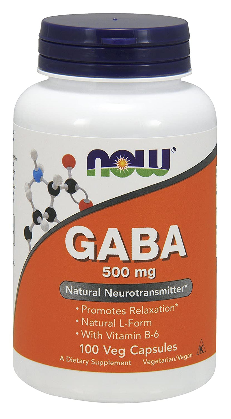 NOW Gaba 500mg,100 Count (Pack of 2) 50 Count (Pack of 2)