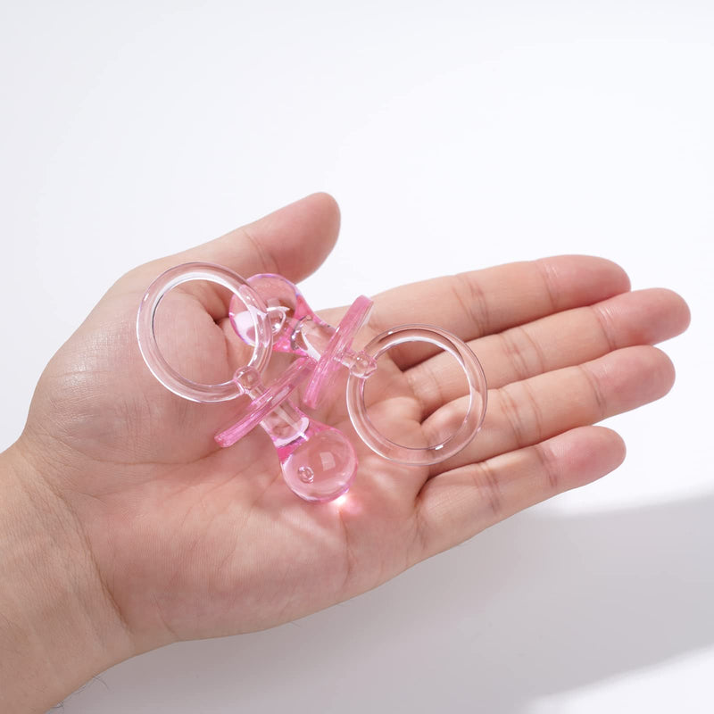 [Australia] - 50 Pieces 2.75 Inch Baby Pacifier Baby Shower Plastic Pacifier for Baby Shower Pacifier, Baby Shower Gender Show Party Decoration DIY Baby Shower Birthday Party Gift (Pink) Pink 