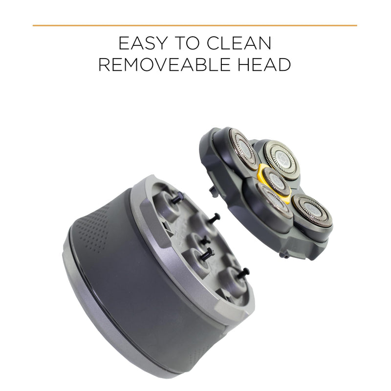 [Australia] - Microtouch Titanium Electric Head Shaver - Rechargeable Head and Face Shaver for Men, Cordless Razor, Hypoallergenic Wet/Dry Shaving, Precision Head Trimmer, Lithium Power, Battery Powered 