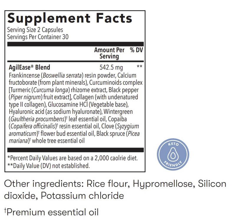 [Australia] - Young Living AgilEase Capsules | 60 Count | UC-II Collagen Supplement | Supports Mobility & Flexibility | Helps Maintain Joint Health & Exercise Recovery 