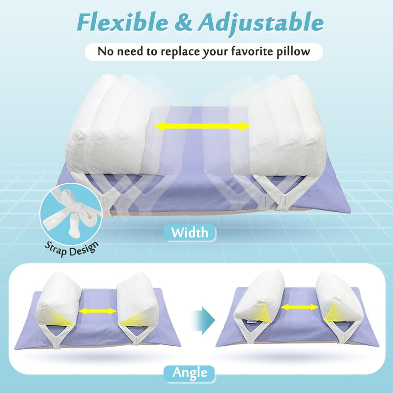 [Australia] - AOSSA Beauty Pillow for Back Sleeping – Anti-Wrinkle Aging Pillow, Head Support Trainer for Upright Sleep & Post-Surgery Recovery, Face Up Positioning Pillows for Wrinkle Prevention (White) White 