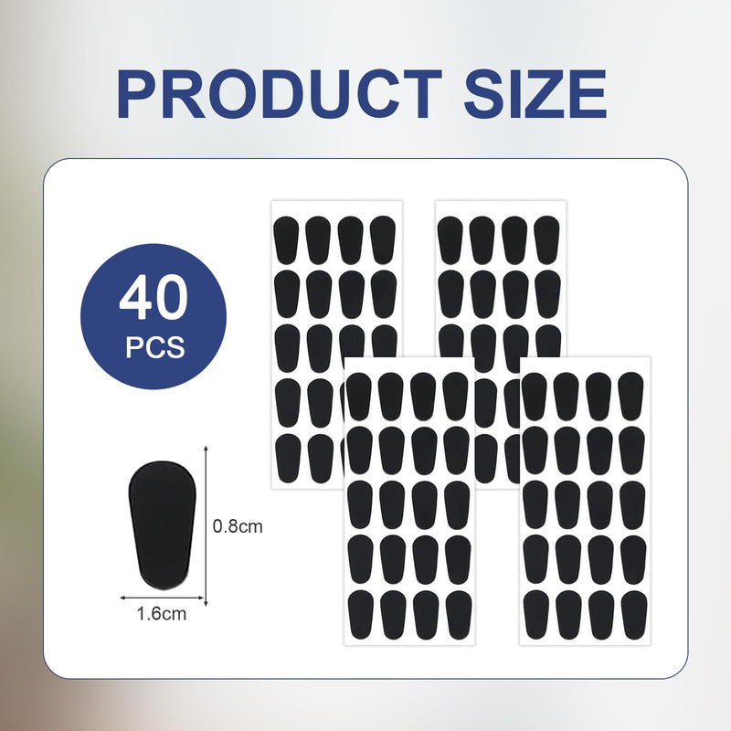 [Australia] - Silicone Nose Pads 40 Pairs of Nose Pads Glasses 1.0 mm Nose Pads Glasses Self-Adhesive Glasses Pads Nose Pads Non-Slip Self-Adhesive Nose Pads for Glasses and Sunglasses (Black) 