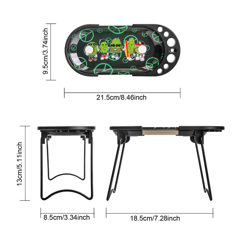 [Australia] - Free Boy 8.5x3.5 Inch Metal Rolling Tray Cone Loader for King Size&1 1/4 Size Pre Rolled Cone,Cone Pre Roll Machine Includes Foldable Stand Cone Filler,Filler Funnel & Packer-Black&Green 