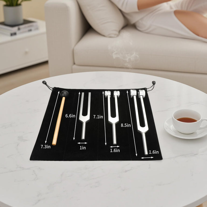[Australia] - Professional Therapeutic Tuning Forks Set - 128Hz 256Hz 512Hz Aluminum Sound Healing Kit with Striker & Shockproof CaseÔΩúVibration Therapy for Yoga, Meditation, Stress Relief 