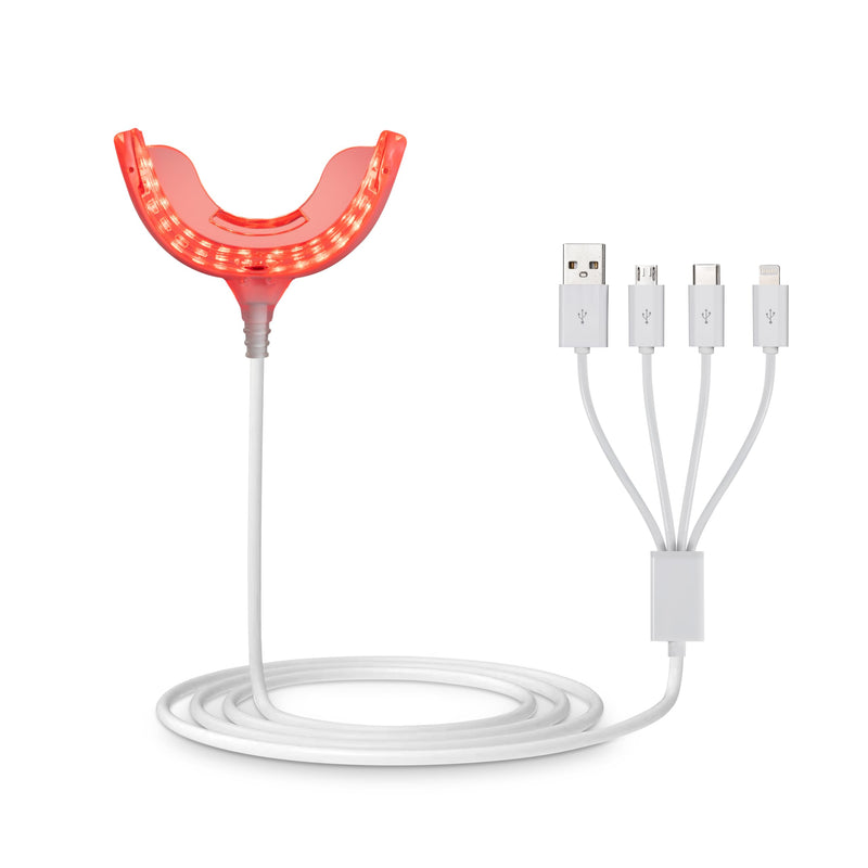 [Australia] - Red Light Therapy for Gums, Toothache Relief, 32 LED Periodontal Light, Bleeding Gums, Gum Health Red Light, with adapters for USB/C, iPhone, and Android 