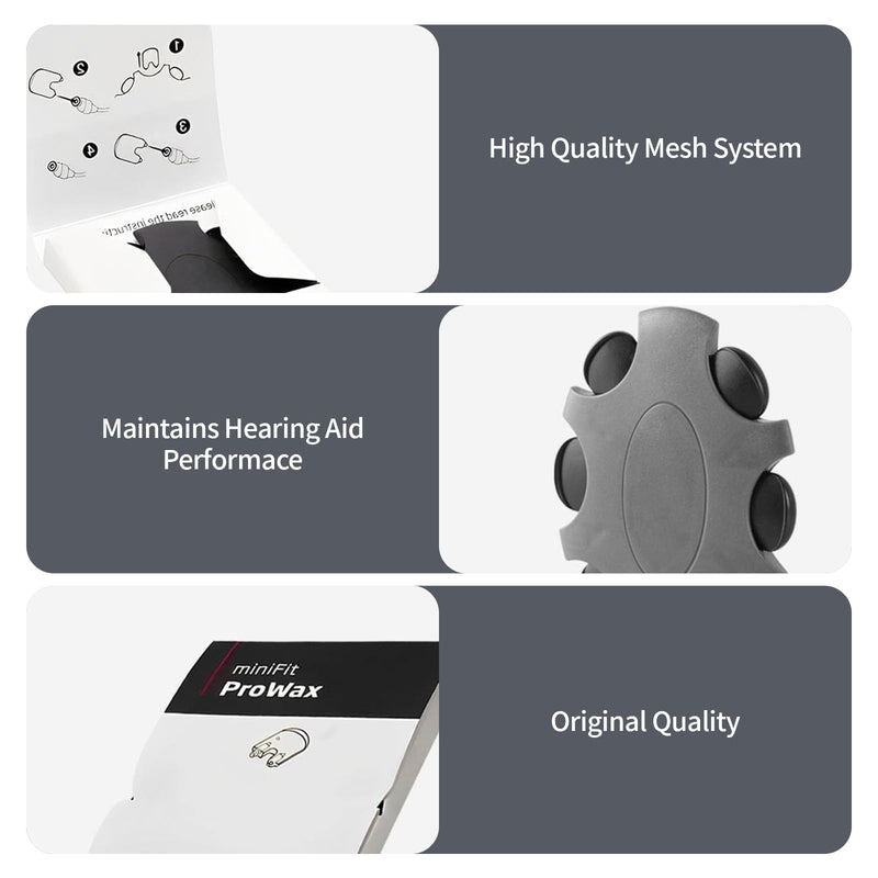 ProWax MiniFit Hearing Aid Cleaning Kits，Hearing Aid Accessories,for Oticon Replacement Wax Filters(3 Packs/ 18 Pcs)